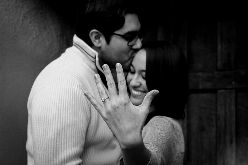 Ring reveal in black and white