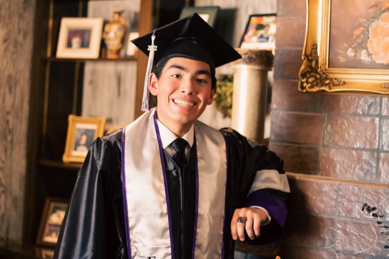 Indoor graduation portrait