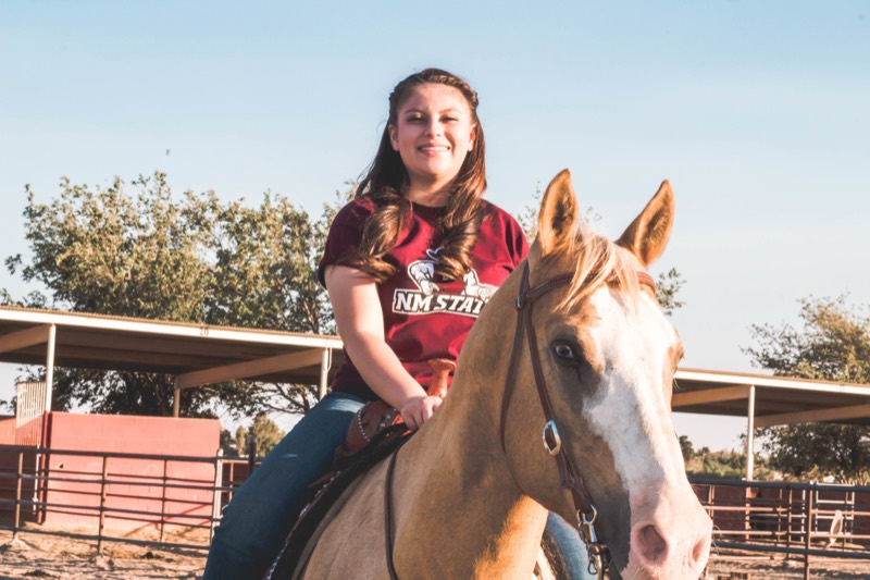 Horseback portrait at golden hour