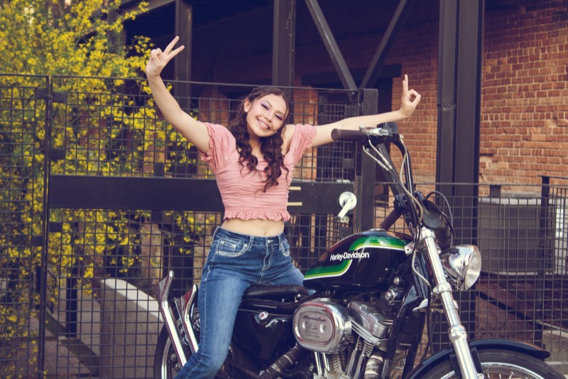 Portrait on a motorcycle