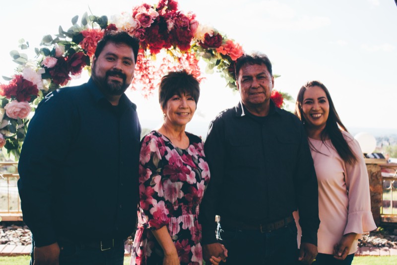 Family gathered at the reception